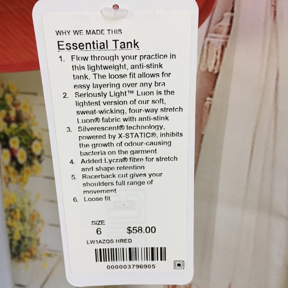NWT HRED LULULEMON ESSENTIAL TANK HEATHERED - - 6 - Picture 4 of 5